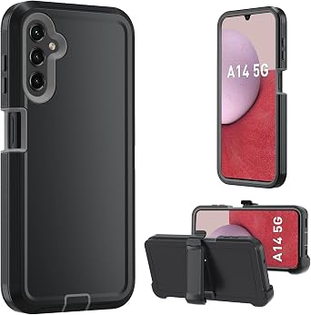 for Samsung Galaxy A14 5G case,A14 5G Heavy Duty case,[Military Grade Protective ][Shockproof] [Dropproof] [Dust-Proof], ONLY Fit Galaxy A14 5G PhoneBlack/Gray
