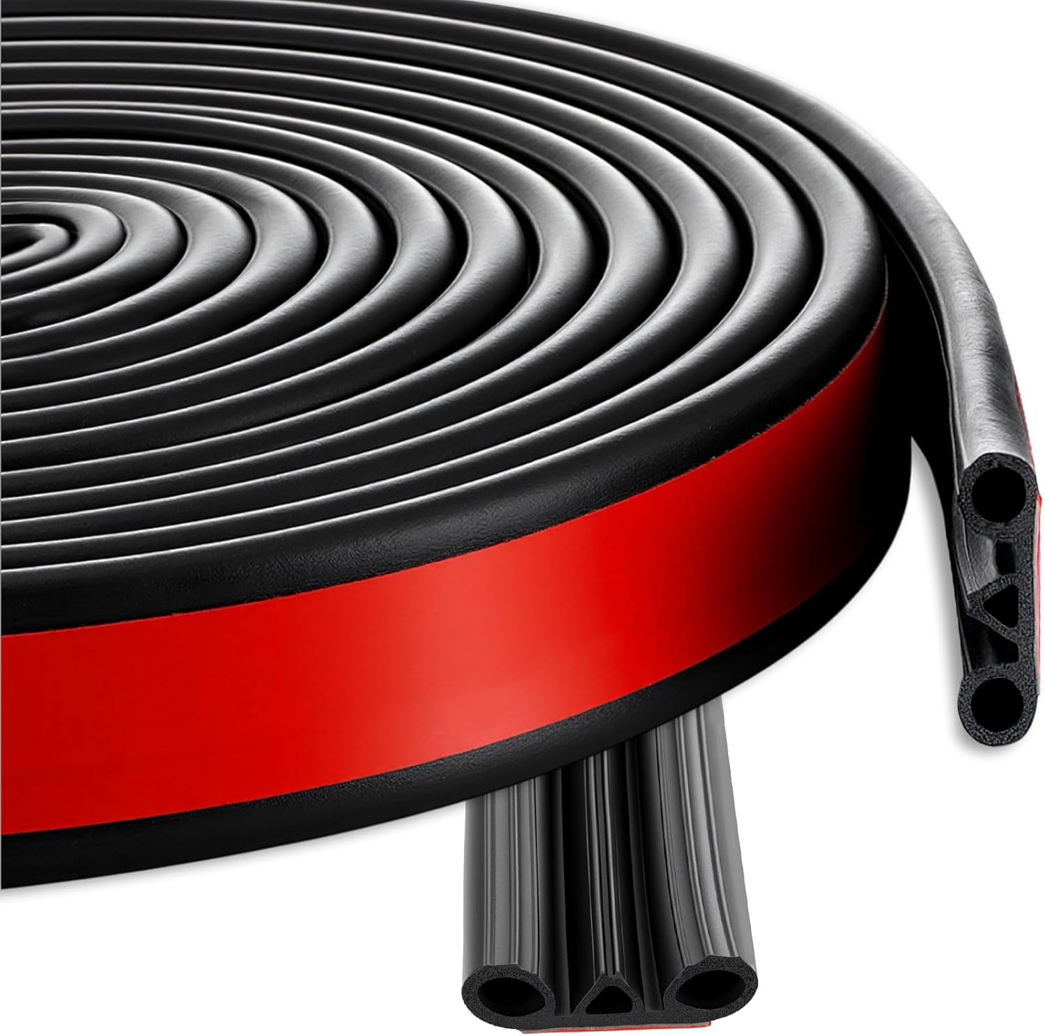 24.6ft Truck Tonneau Cover Seal Truck Topper Seal with Triple Hole Camper Shell Seals Rubber Weather Stripping Universal Automotive Tailgate Trucks Canopy Kit Replacement Part Accessories