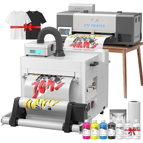 PLK DTF Printer A3,Upgraded XP600 DTF Printer, Double-Speed,Auto-Clean,Dual White Ink System,Low Ink Alert,Customized Clothing Printing(White, XP600 Printer+Shaker)