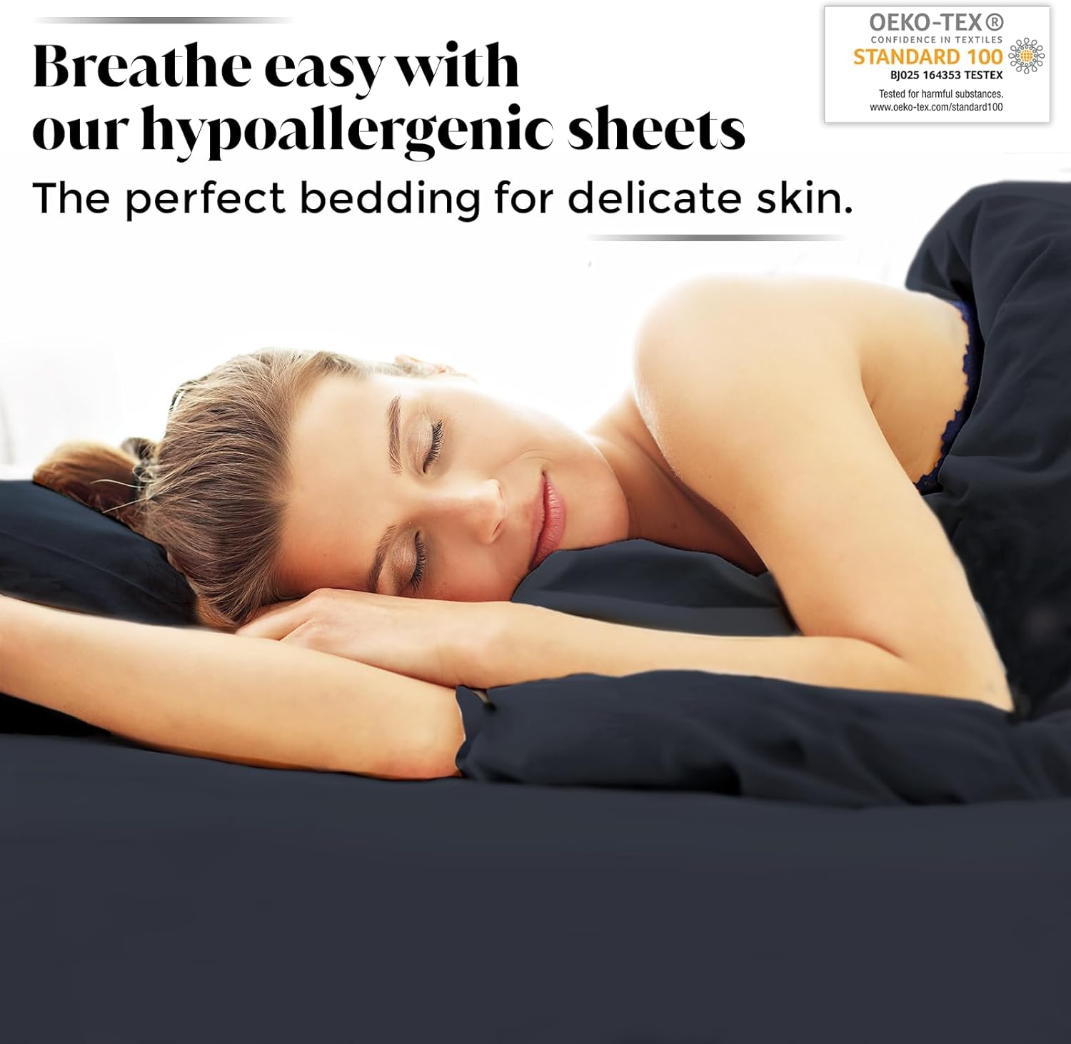 Luxury Bamboo Market | King Size Bed Sheet Set | 100% Viscose Made from Bamboo | Organically Grown | Ultra Soft | Cooling Sheets for Hot Sleepers | 17" Deep Pocket [Charcoal Grey] - Image 3