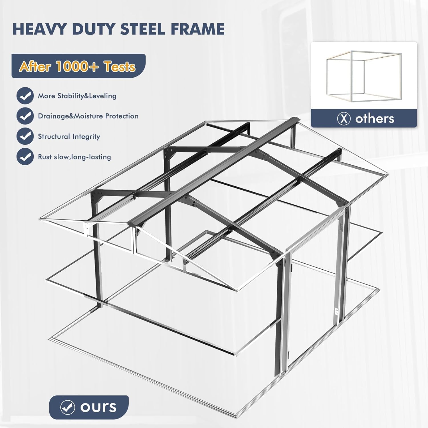 10x12 FT Metal Outdoor Storage Shed, Reinforced Frame Heavy Duty Large Waterproof Garden Tool Sheds with Unique Skylight Windows Air Vent for Patio Yard，Dark Grey