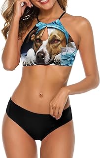 A Dog is Sick Women's 2 Piece Bikini Sets Sexy Swimsuits Tie String Triangle Bathing Suits
