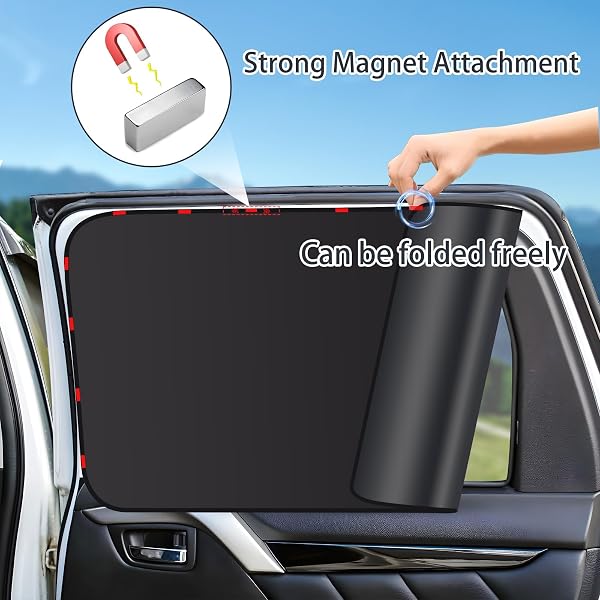 4 Stück Sonnenschutz Auto Vorhang, für SEAT Cupra Formentor/Cupra Born/Cupra Leon Auto-Seitenfenster, Magnetisch Auto Sonnenschutz Hinten mit UV Schutz - 3