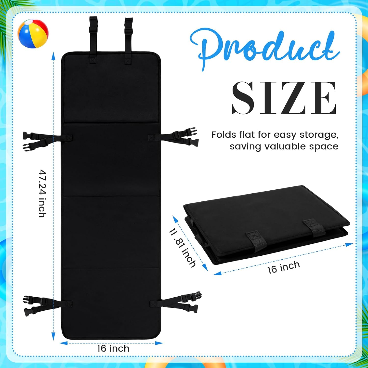 16 * 47.2 Inch Bunk Bed Ladder Cover, Stair Blocker for Safety | Fits Bunk Beds and Pool Ladder, Prevents Climbing, Durable Oxford Cloth, Waterproof, Easy Foldable Storage