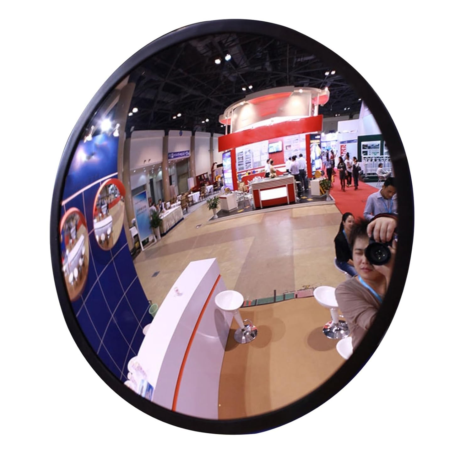 Acrylic Convex Mirror, Convex Safety Mirror, Security Blind Spot Mirror, 160° Adjustable Wide Angle View, Corner Mirror with Adjustable Fixing Bracket, for Garage Warehouse Mall(40cm/16")