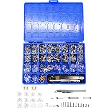 1000 PCS Glasses Repair Kit, Complete Eyewear Maintenance Set with Screwdriver, Screws, Screw Nuts,Tweezer, Glasses Cloth, Nose Pads and Carry Case