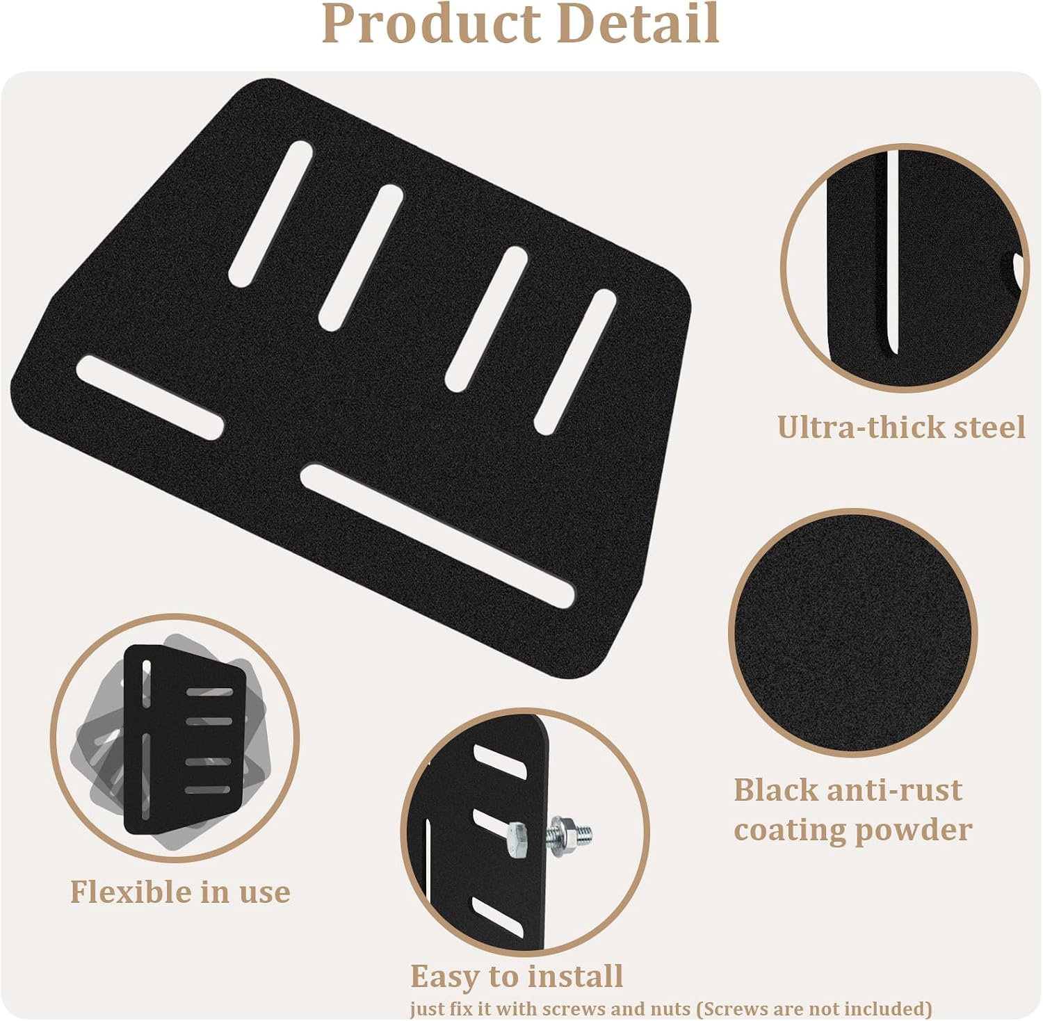 2Pcs Heavy Duty Bed Frame Adapter/Connector Plate for Headboard,Bed Frame Brackets Adapter for Headboard