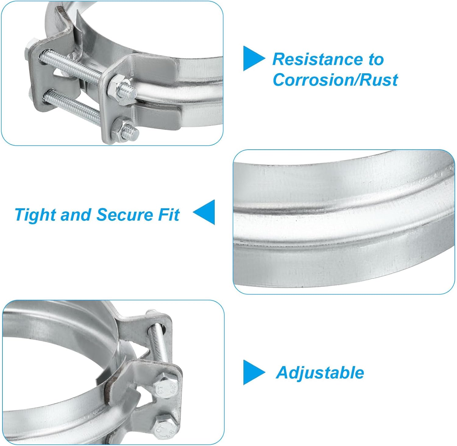 PATIKIL Duct Clamp, 12" (300mm) V-shape Zinc Plated Iron Pipe Clamp for Ventilation Ducting Dust Collection Chimney Pipe