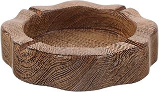 Ebony Solid Wood Ashtray Chinese Carving Square Wooden Smoking Ashtray for Balcony and Outdoor Patio for Home and Office Use