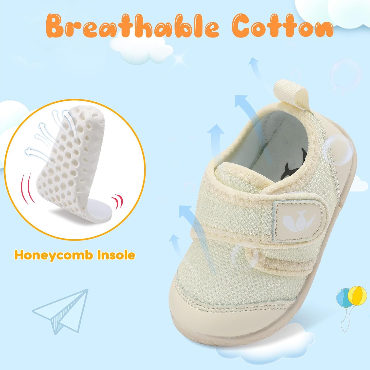 FEETCITY Baby First Walking Shoes Boys Girls Infant Sneakers Crib Shoes Breathable Lightweight Slip On Shoes - Image 4