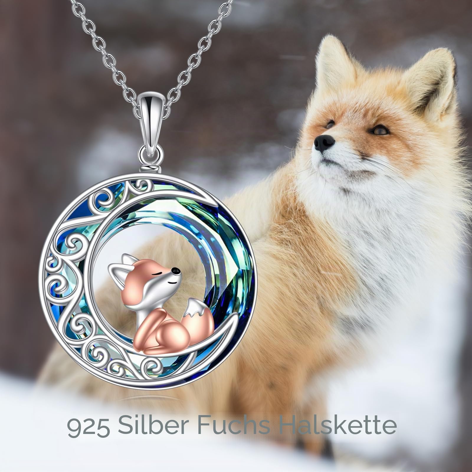 YAFEINI Schwarze Katze Mondstein Kette Damen 925 Sterling Silber Mond Anhänger Halskette Schmuck Geschenk für Mädchen