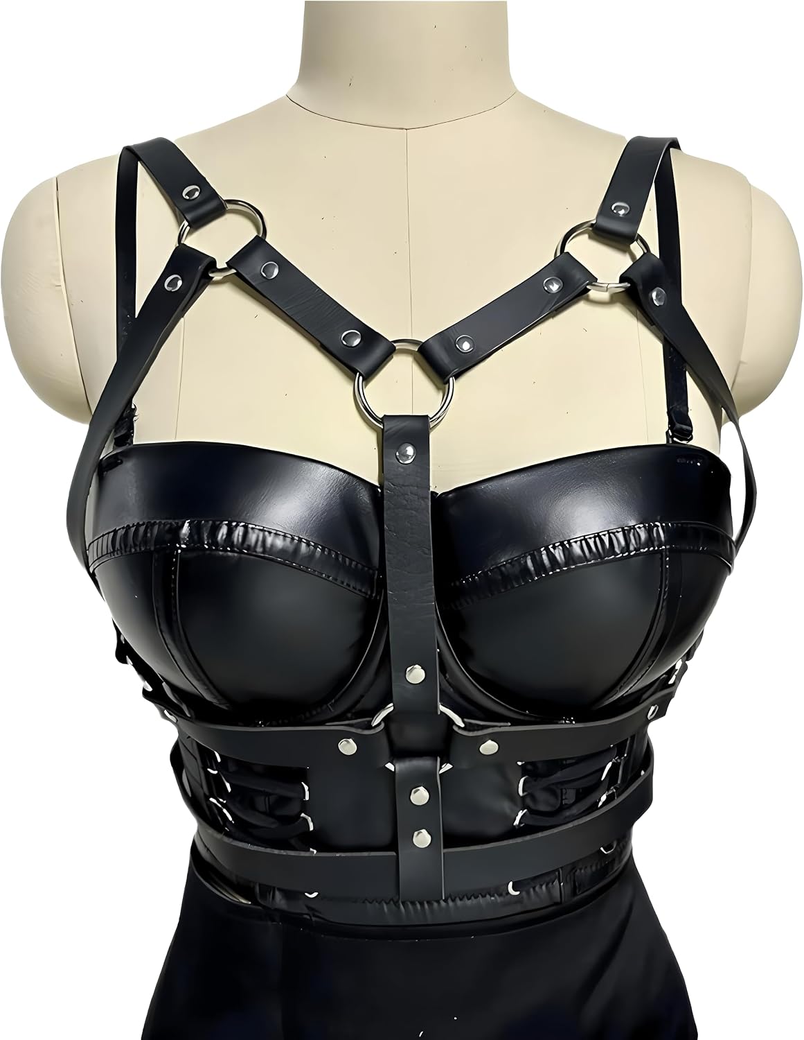 Punk Black Leather Chest Harness,Punk Leather Harness Belt,Body Waist Chain Belt Rave Nightclub Sexy Bra Jewelry，plus size harness belts for woman，bondaged rope bra & underwear set，harness top