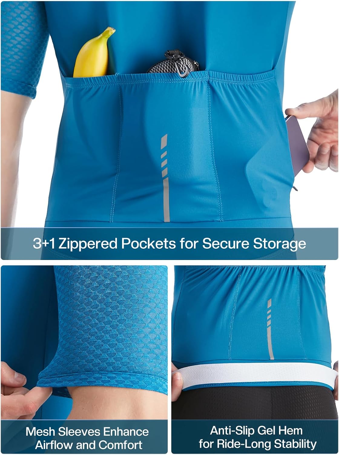 BERGRISAR Men's Cycling Jersey Short Sleeve Ultra-Soft Road Bike Shirt Biking Bicycle Jersey - Image 4