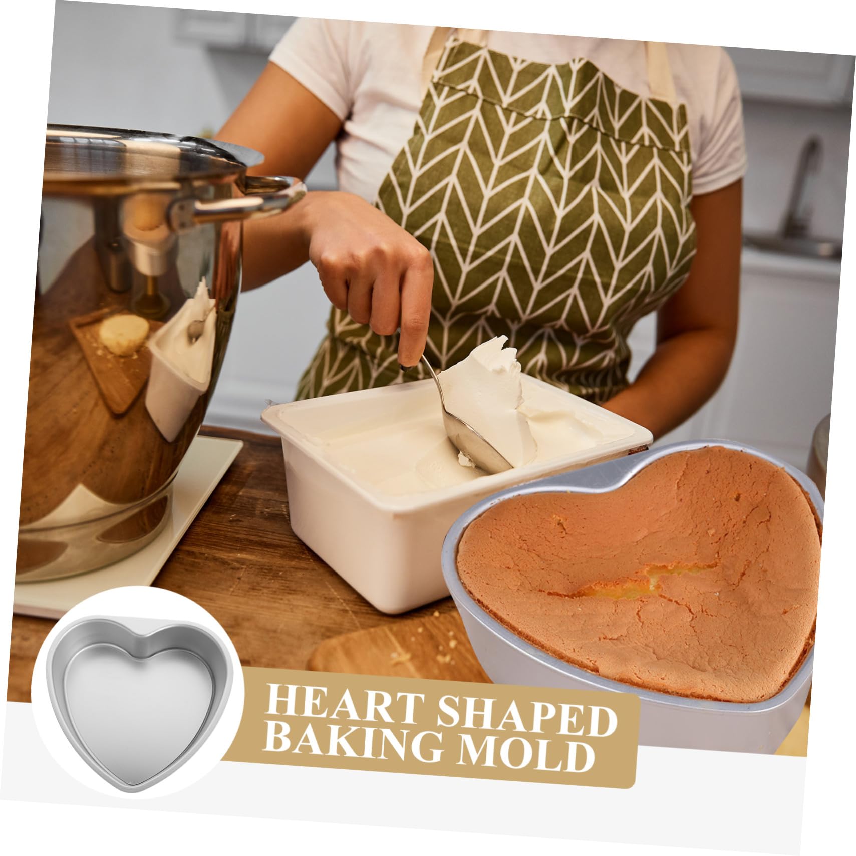 Molde de Pastel Forma de Corazón Desmontable de Aluminio