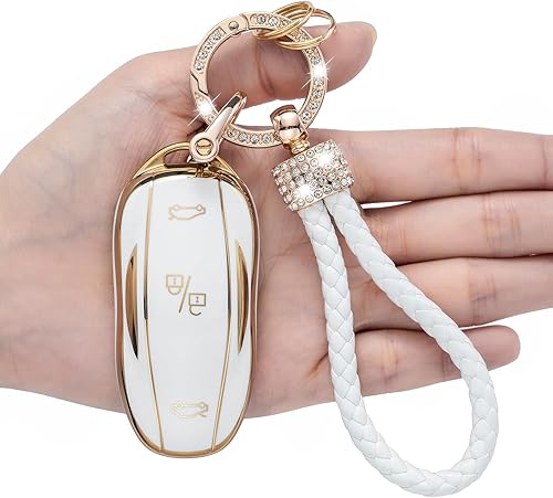 LCXJMWKL for Tesla Key Fob Cover, Compatible with Tesla Model 3/S/Y Smart Key Fob Case Protector Sleeve Accessories