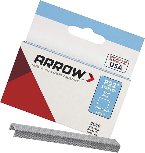Arrow Fastener 224 - Grapas originales P22 de 1/4 pulgadas, paquete de 5,050-5, Metálico
