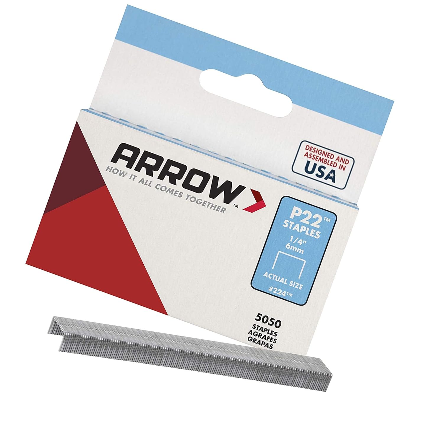 Arrow Fastener 224 Genuine P22 1/4-Inch Staples, 5,050-5 Pack