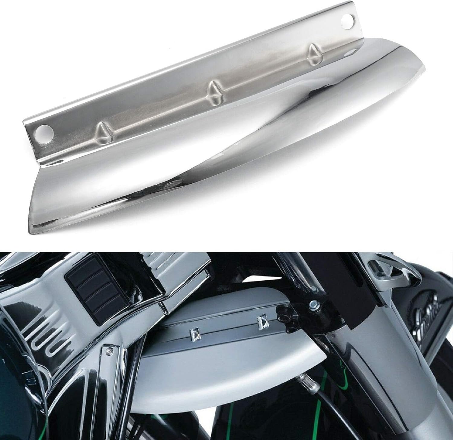 Motorcycle Chrome Lower Triple Tree Wind Deflector Front