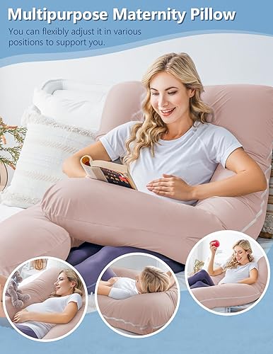 Miniatura 6 de Meiz Almohadas de embarazo, almohadas refrescantes de embarazo para dormir, almohada de maternidad para mujeres embarazadas altas, almohada corporal