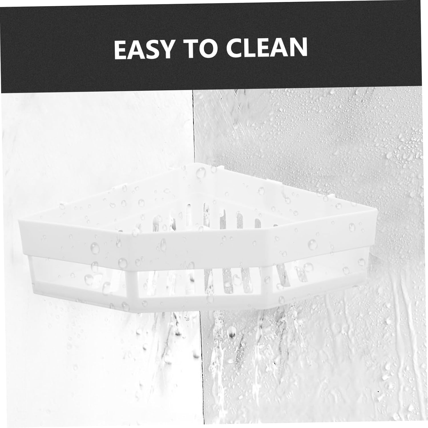 1pc Wall-mounted Corner Shelf Shower Basket Storage Rack Easy Install No Punching