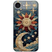 PrintiFy iPhone 17 Air ile Uyumlu Vitray Sol ve Luna Tasar ml   effaf Silikon K l f
