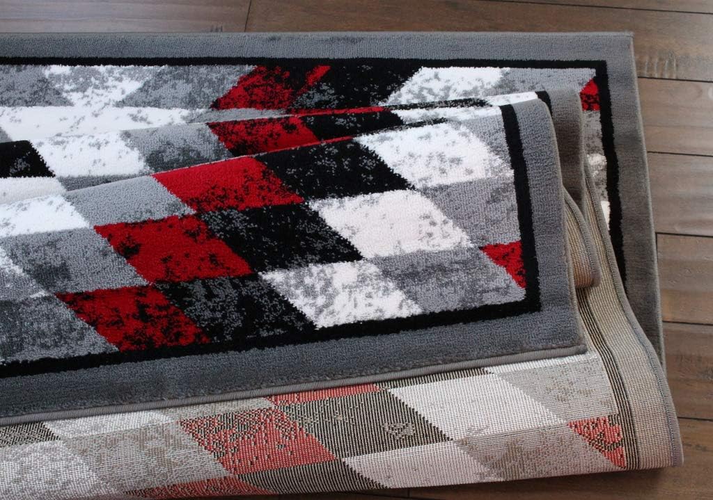 Masada Rugs, Stephanie Collection Area Rug Southwest Native American Distressed Design 1106 Red Grey White Black (5 Feet 3 Inch X 7 Feet 3 Inch)