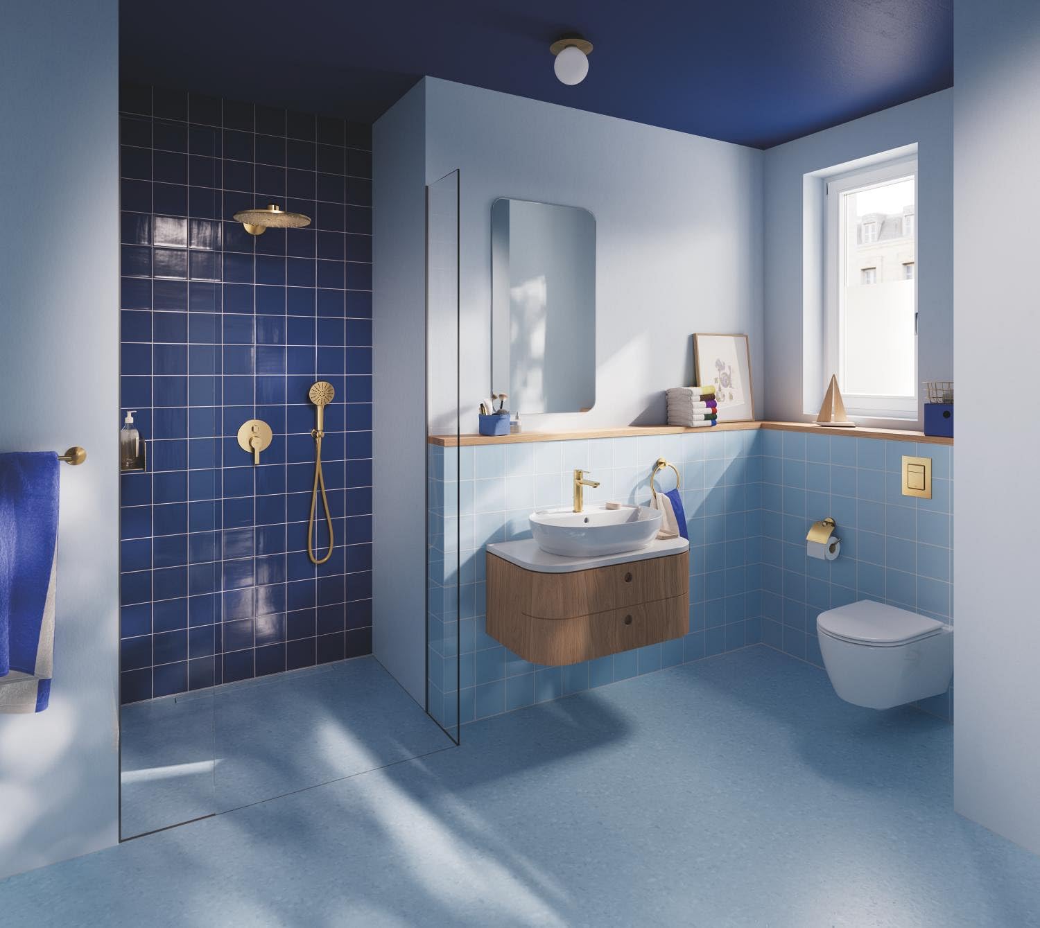 GROHE Start Portarotolo con Coperchio (Metallo, Fissaggio Nascosto, Viti e Tasselli Inclusi), Dimensione 167 x 119 mm, Oro Spazzolato Cool Sunrise, 41067GN0