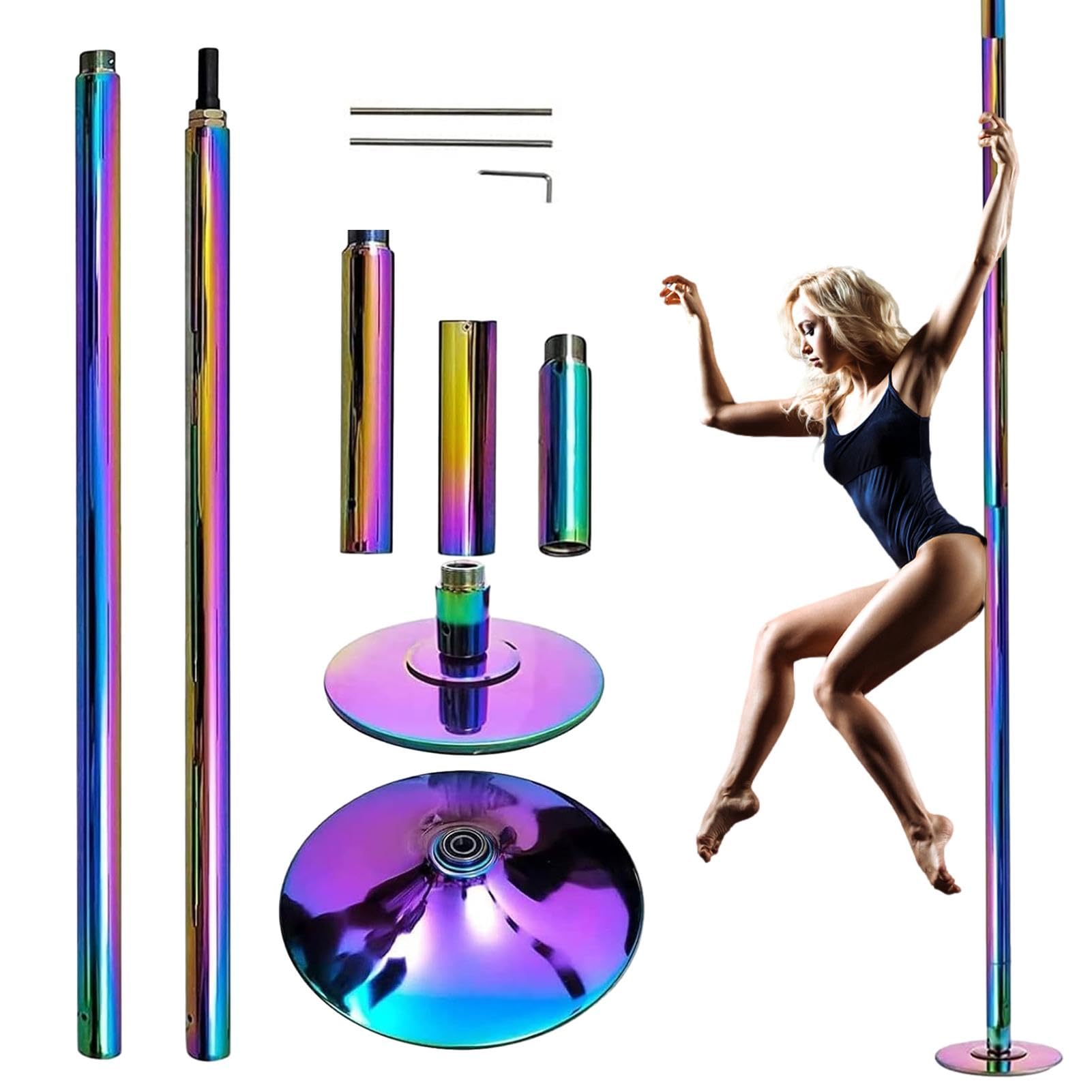 Dancing Poles for Home,Professional Strip Pole with Base - 45mm Removable Dance Pole Kit, Exercise Pole Dancing Equipment for Home Fitness