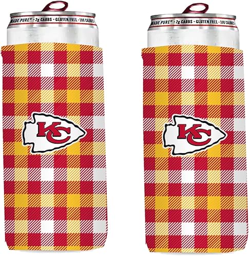 Miniatura 6 de Paquete de 2 soportes para latas de fútbol de 12 onzas, delgado y delgado, aislador de bebidas, Huggie Cooler Coozies (New Orleans (Saints))