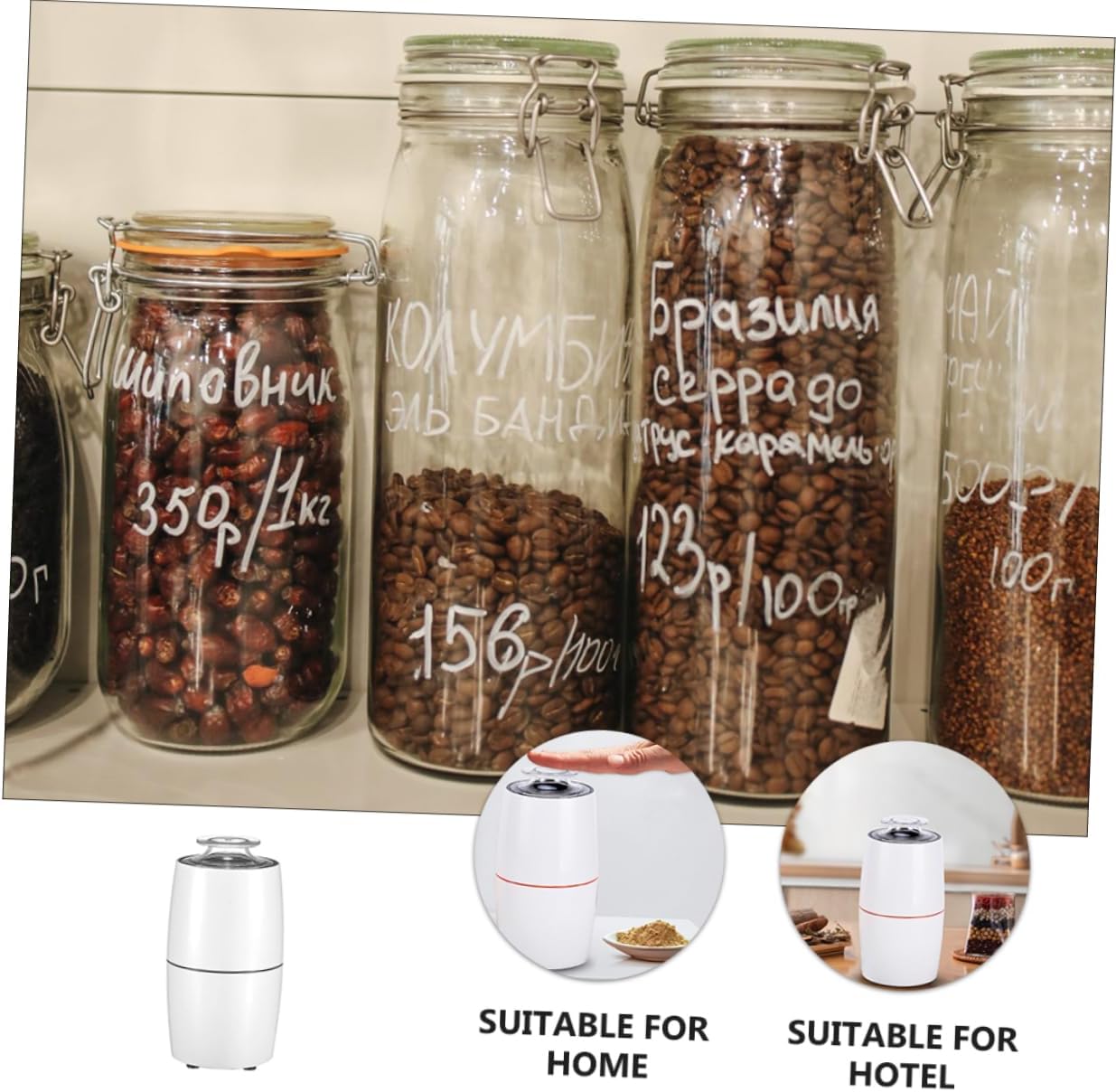 1pc Electric Coffee Grinder for Home Use Multi Function Kitchen Grain Mill High Efficiency Blades Compact Design for Coffee Beans and Spices