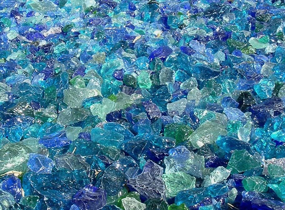 LRIVERZM-10 Recycled Chunky Glass River Mix - Medium - 0.5-1 in. - 10 lbs