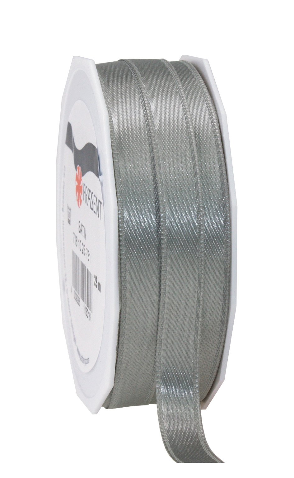 PRÄSENT C.E. Pattberg Satin Pflaume (lila), 25 m Satinband zum Einpacken von Geschenken, 10 mm Breite, Geschenkband zum Dekorieren & Basteln, Dekoband, Anlass