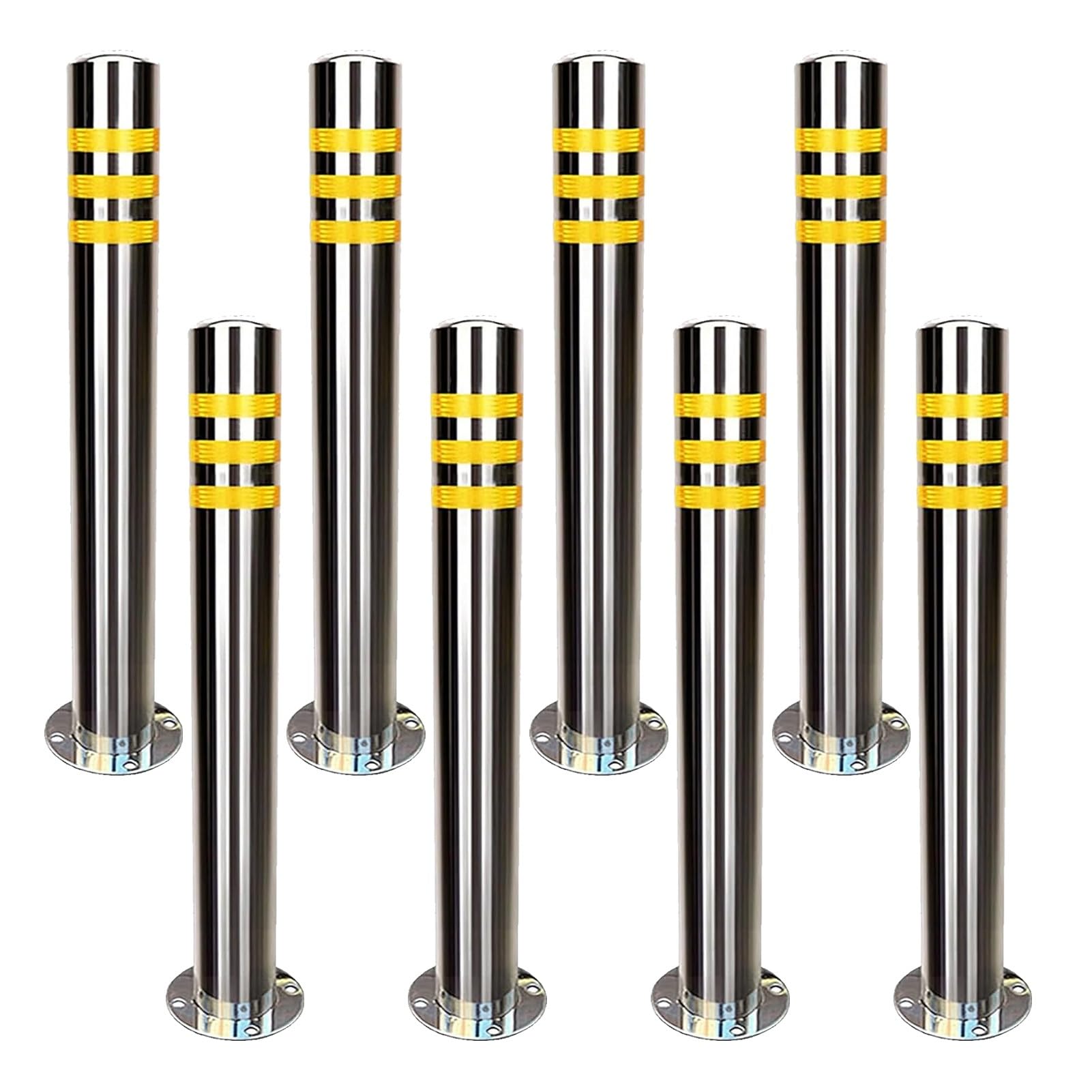 GTHTUHFD Stainless Steel Safety Bollard Posts - Traffic Delineator Poles For Driveways & Parking Lots,75CM 8pcs