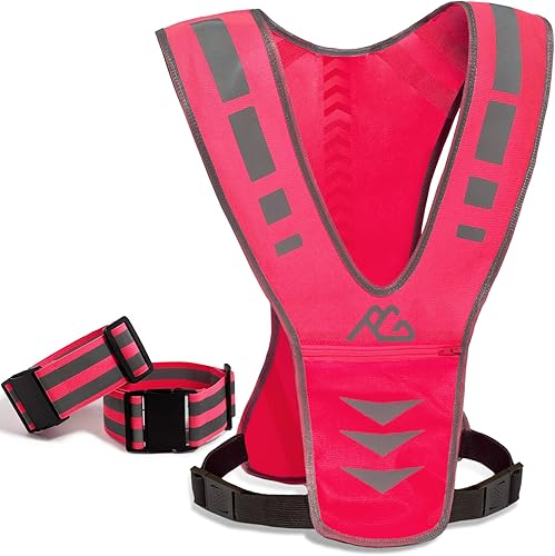 Miniatura 9 de Chaleco reflectante para correr con bandas reflectantes para mujeres y hombres, chaleco reflectante de seguridad para caminar, correr, ciclismo por