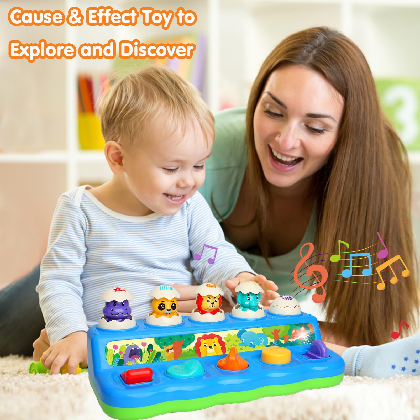 Pop Up Toys For Babies 6-12 Months Interactive Pop Up Animal Toys