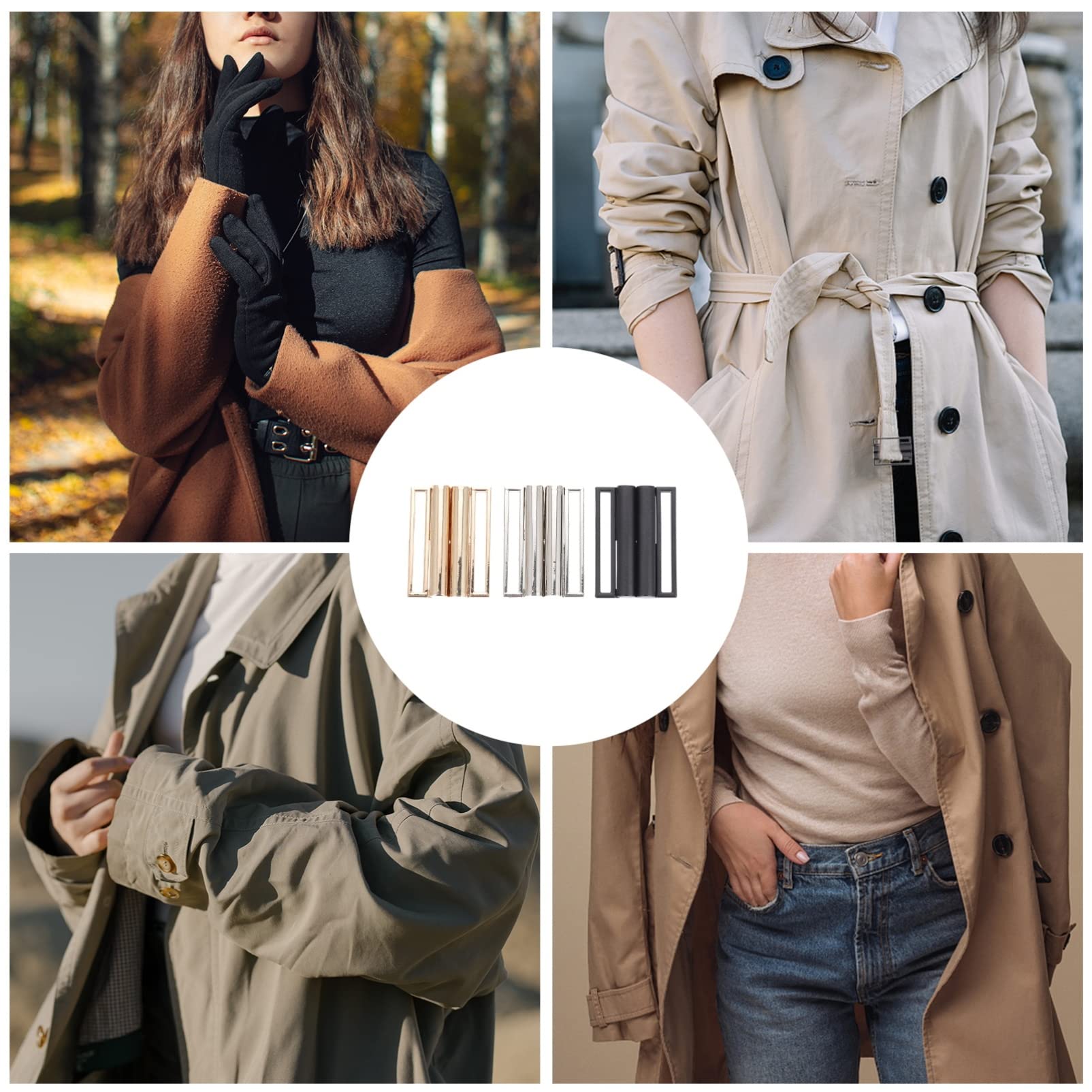 Metal Overcoat Belt Square Buckle: 3pcs Clothes Belt Buckles Zinc Alloy Sdjustable Square Buckles DIY Coat Belt Replacement Bucles Accessories for Women Men - Image 4
