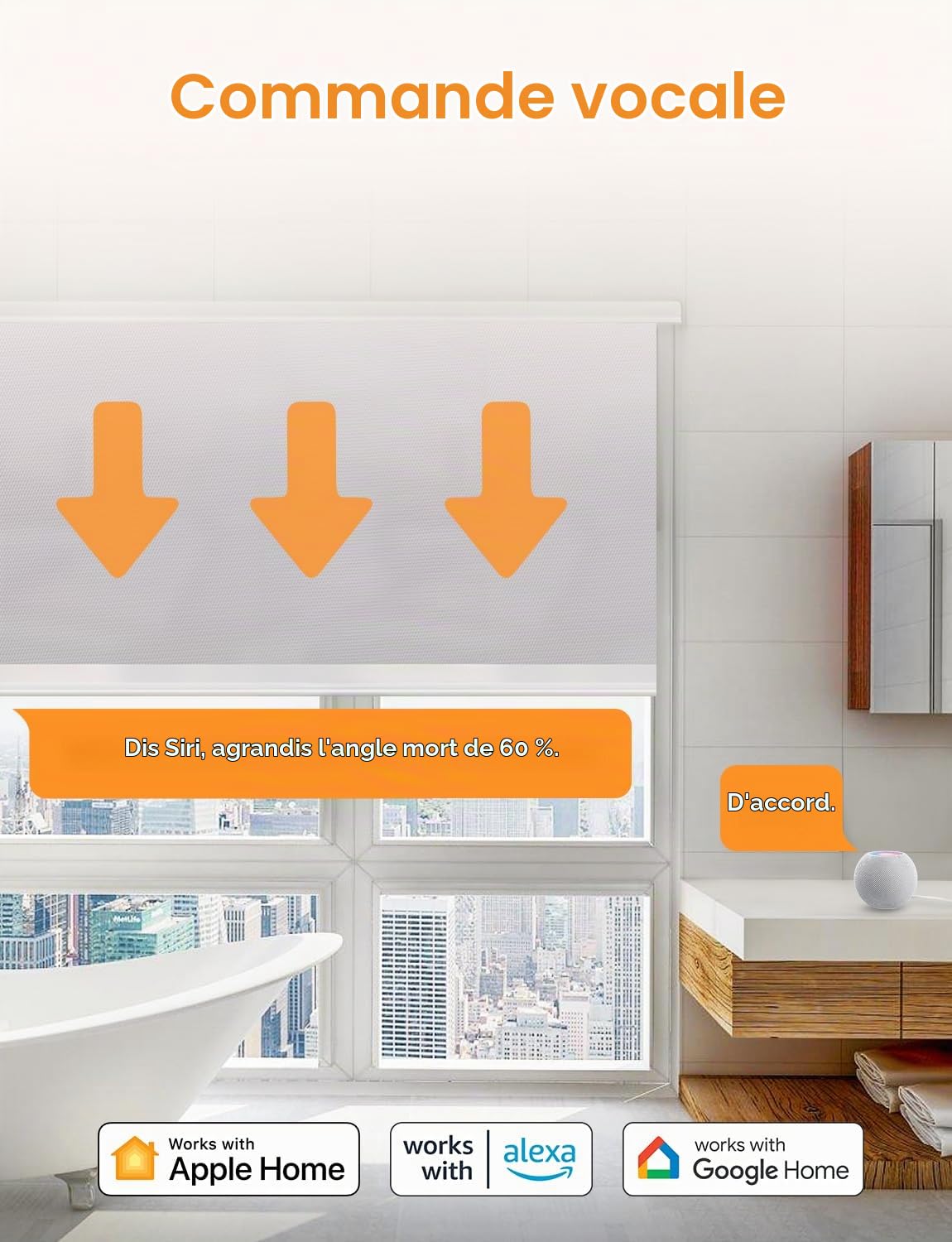 Intelligente Interrupteur Volet Roulant Connecté (FIL NEUTRE REQUIS), Interrupteur Volet Roulant WiFi Compatible avec HomeKit, Alexa et Google Home, Contrôle de Pourcentage et Contrôle à Distance