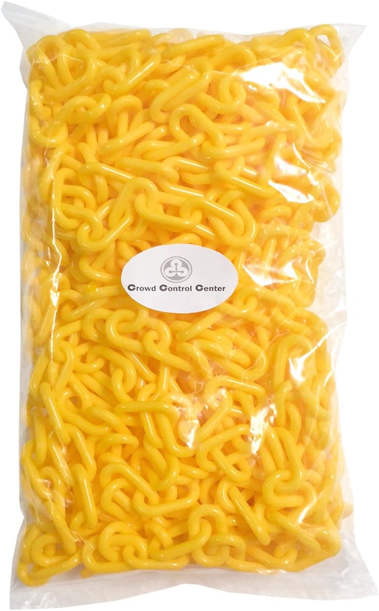 Plastic decorative safety security chain, Crowd Control Center (32', Yellow)
