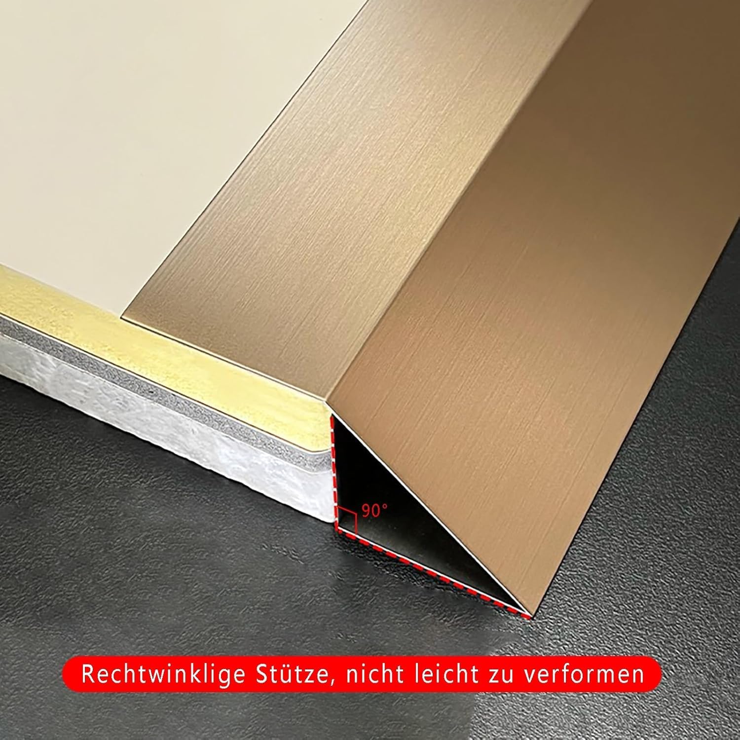 Perfil De Transición De Aleación De Aluminio para Altura De Suelo, 100 Cm De Largo, Perfil para Junta De Dilatación, Alturas De 1-5 Cm, Paquete De 2 para Suelos., Grau Gebürstet, Breite: 50 mm
