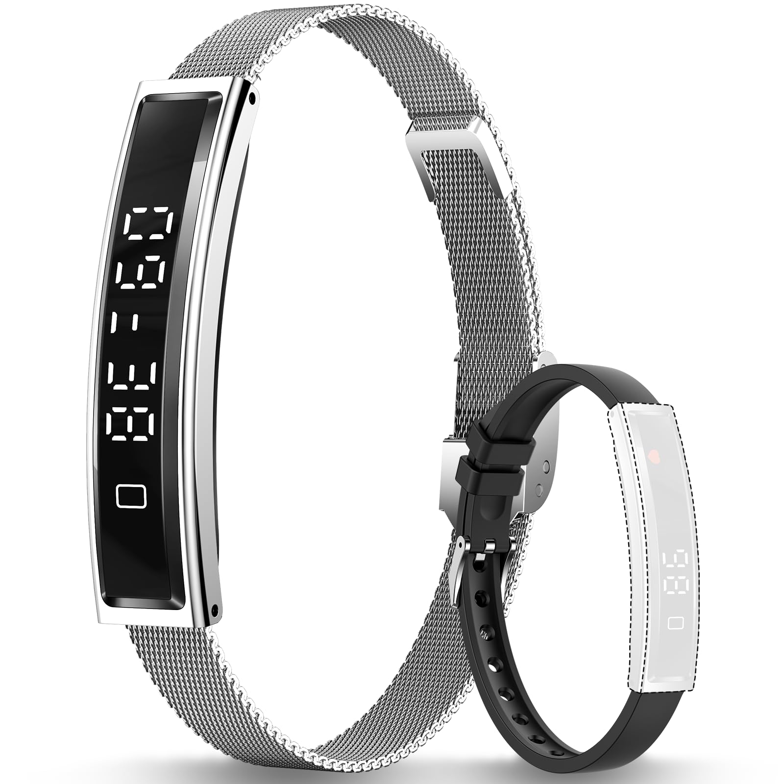 Smart Bracelet for Men Women with 2 Bands, Fitness Health Tracker, 24/7 Heart Rate/Pressure Detection/Sleep Monitor, 5ATM Waterproof Fashion Wristband with Multiple Sport Modes Android iOS-picture-28