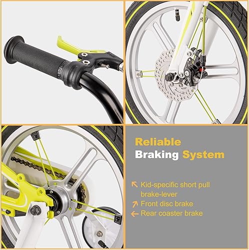 Miniatura 5 de CXWXC Bicicleta para niños de 14, 16, 18 pulgadas, bicicleta para niños y niñas de 3 a 9 años, bicicletas ligeras de una sola velocidad con rueda de