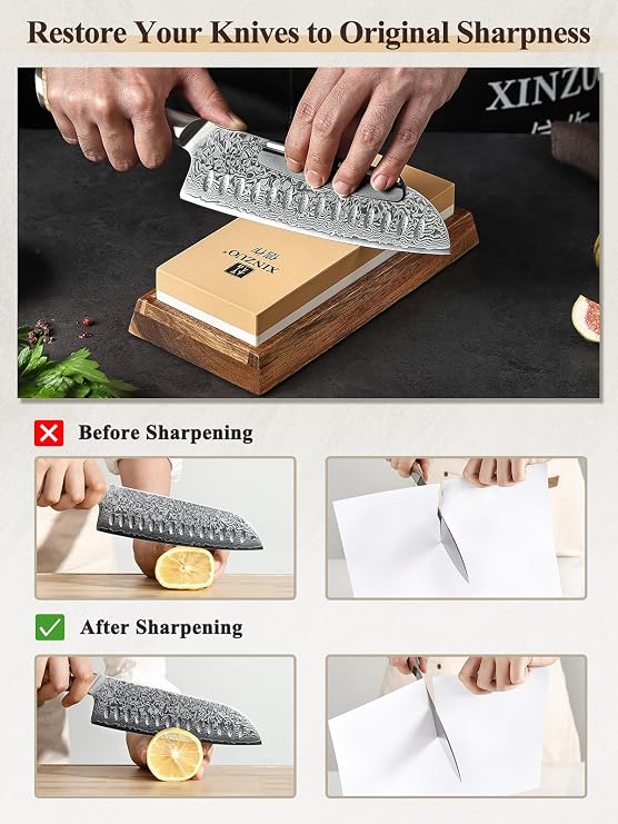 XINZUO Double-Sided Grit Sharpening Stone 1000/5000 Set of 5 Pieces