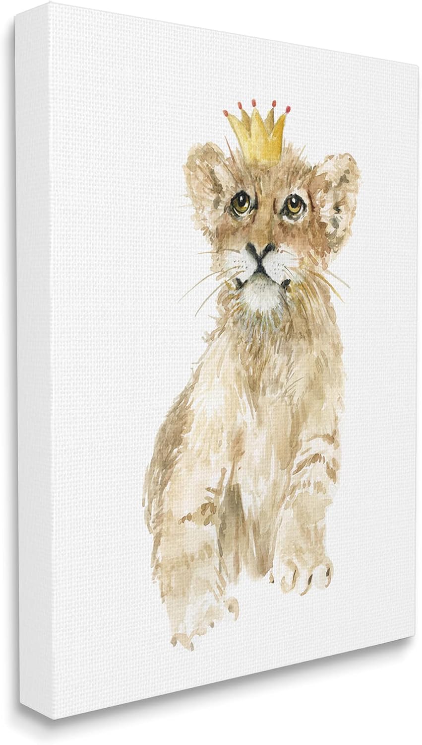 Stupell Industries Lion Cub with Royal Crown Prince Jungle Animal