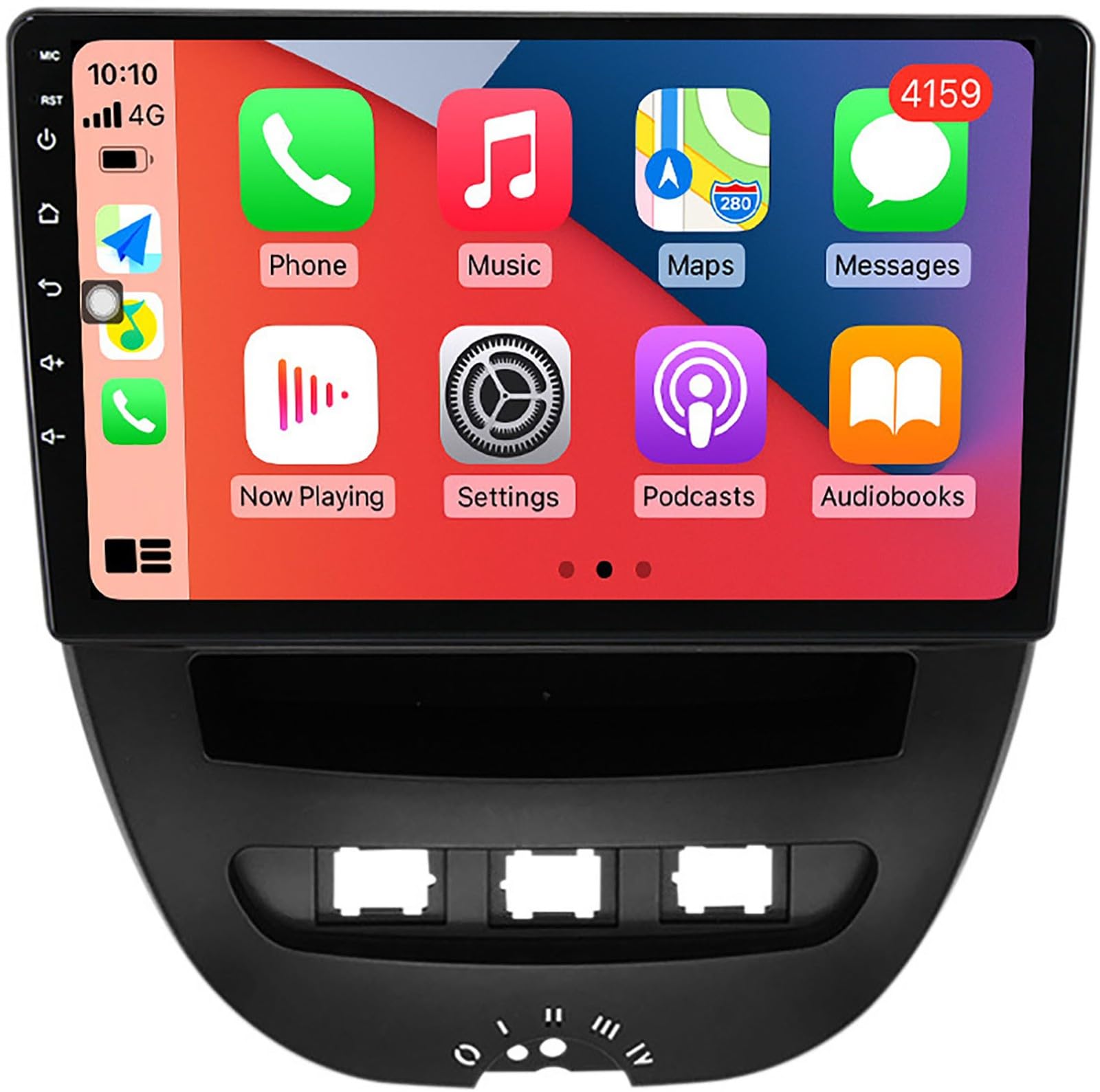 Navegador GPS Android de 9" para Peugeot 107: viaja conectado con WiFi 4G y 5G