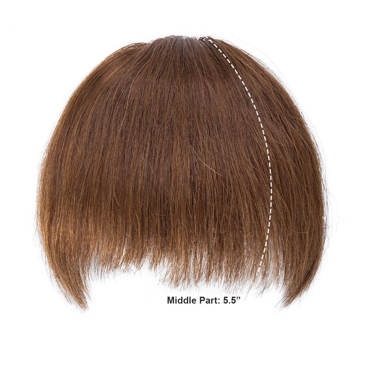 BUYOGET Clip in Fringe 100% Human Hair Pieces Medium Brown Fringe Clip in Hair Choppy Clip on Bangs, Medium Brown -choppy bangs - Image 2