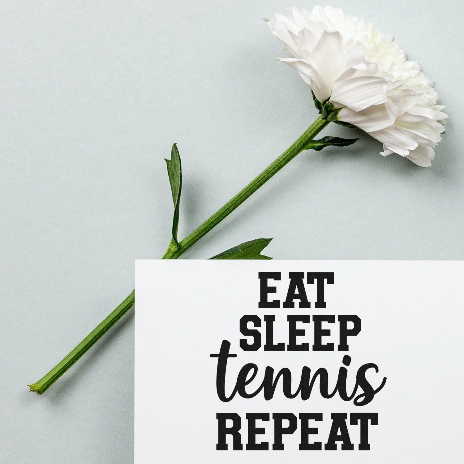 Tennis Rubber Stamp Standard 1-5/8" Square Wood Handle - Handcrafted Lifestyle Statement with Durable Ink Professional Grade for Personalized Stationery, Gifts, and Enthusiasts