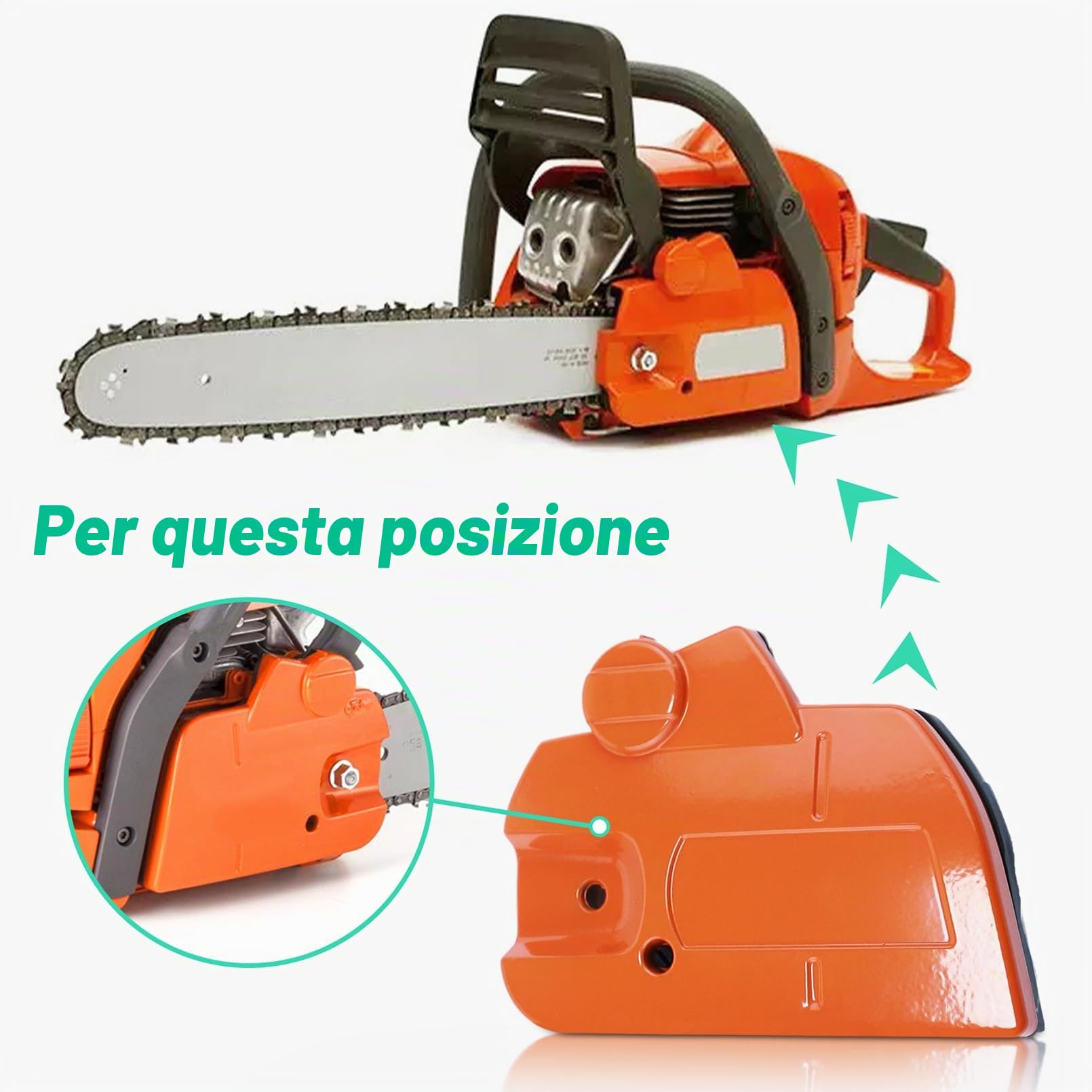 Adefol Coperchio Frizione Freno Kit per Husqvarna 445 450 con Tamburo Frizione .325" 7T Ingranaggio a Vite Senza fine Filtro dell'Aria Cuscinetto ad Aghi Guarnizione per 544097902, 578097901