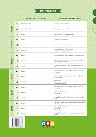 Repaso 4 Primaria | Problemas Matematicas 4 Primaria | Mis Problemas Favoritos 4.2 - Dos y Tres Operaciones: Sumas, Restas, Multiplicaciones y/o Divisiones | Editorial GEU 4 Primaria