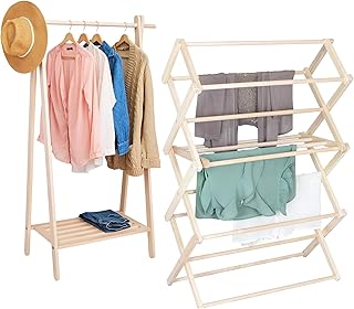 Pennsylvania Woodworks Handcrafted Maple Garment Rack - Sleek & Stylish Wood Laundry Clothes Drying Rack
