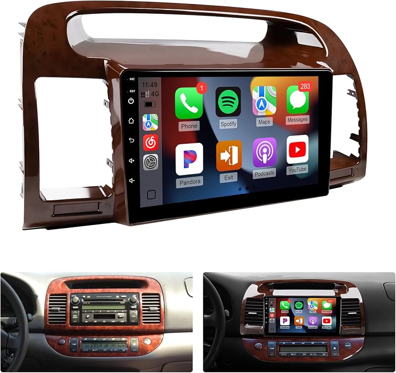 Double Din Linux Radio for Toyota Camry 2002 2003 2004 2005 2006 | (Fit J.B.L) Naifay Fast Boot 9inch IPS Screen for Camry with Carplay/Android Auto/Bluetooth/FM/Mirrorlink/SWC/Camera